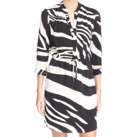 Diane von Furstenberg Freya Zebra-Print Drawstring Silk Dress DVF - Picture 11 of 15